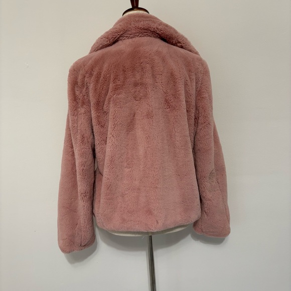 Ci Sono Pink Faux Fur Jacket Sz L - Picture 4 of 6